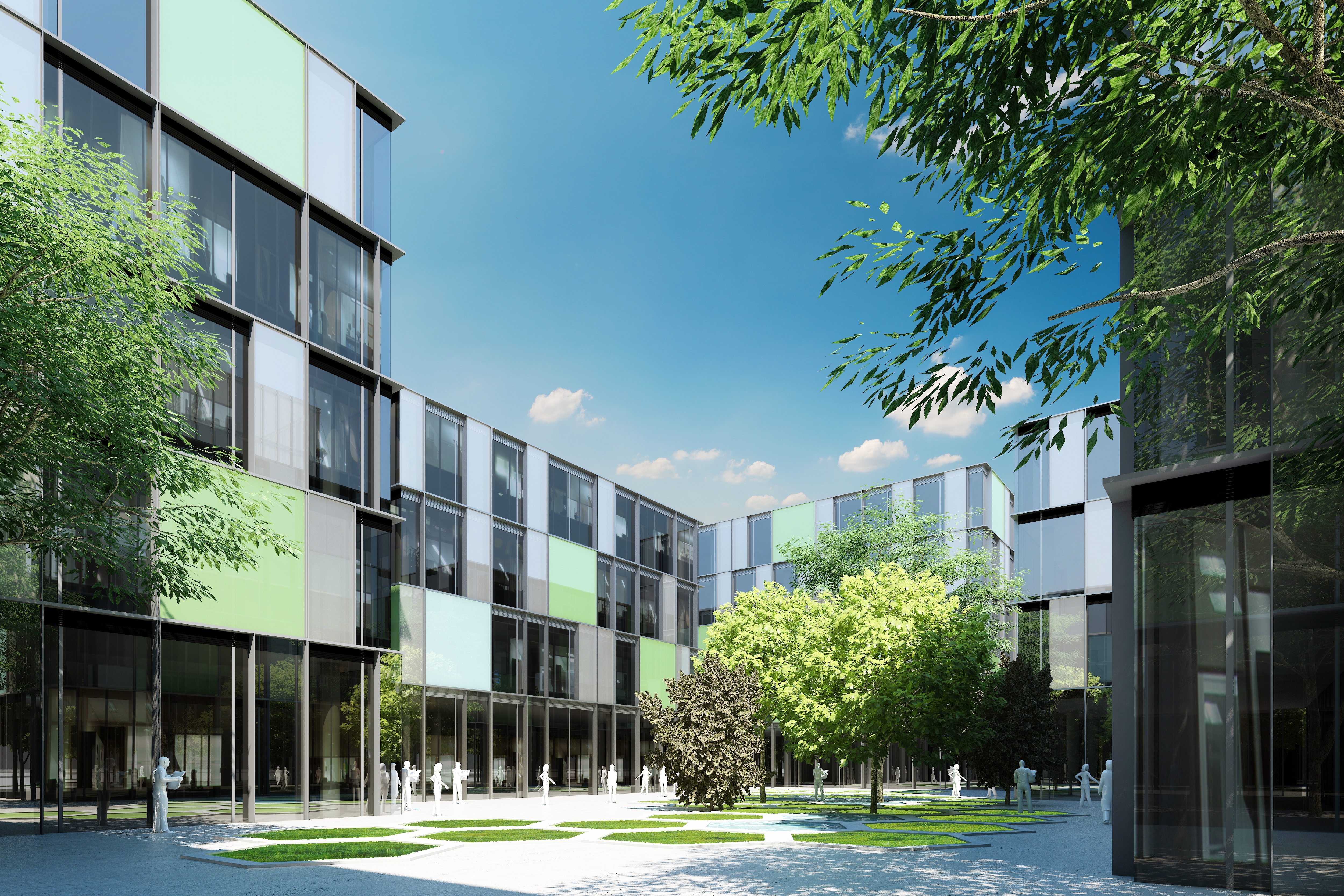 Wuhan Optic Valley Healthcare Park Office Block with Inner Yard