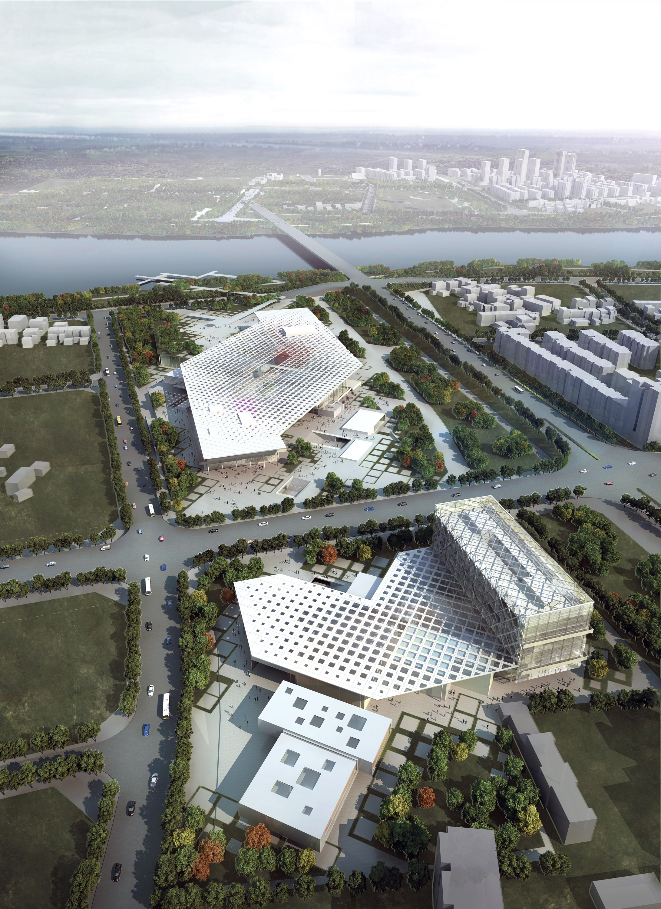 Wuhan Huangpi District Civic Center Bird View West